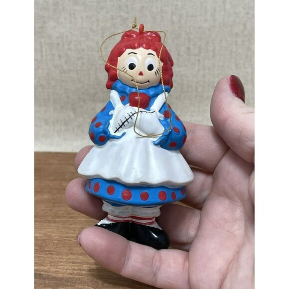 Vintage 1992 Raggedy Ann Ornament Plastic Blow Mold Appx 3 Inch - Picture 1 of 9